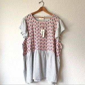 NWT Savanna Jane Embroidered Top Size 3X